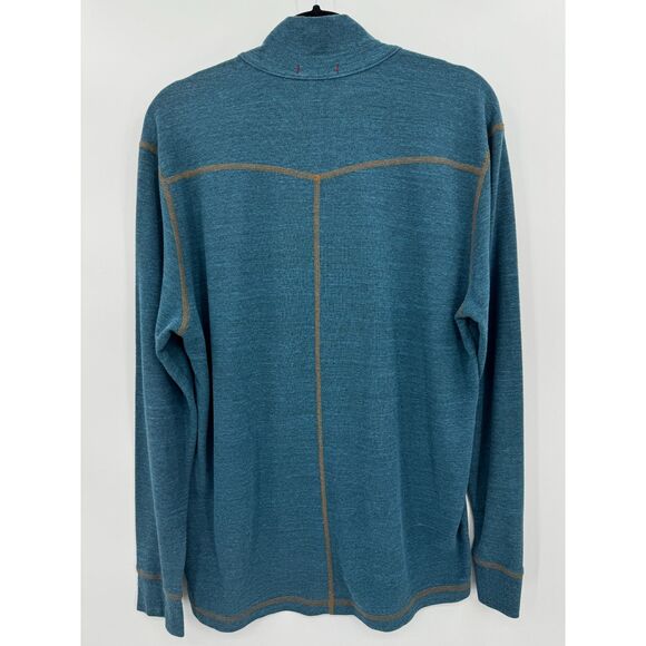 AGAVE Blue Julias Long Sleeve Quarter 1/4 Zip Pullover Sweater Size L - Picture 3 of 6